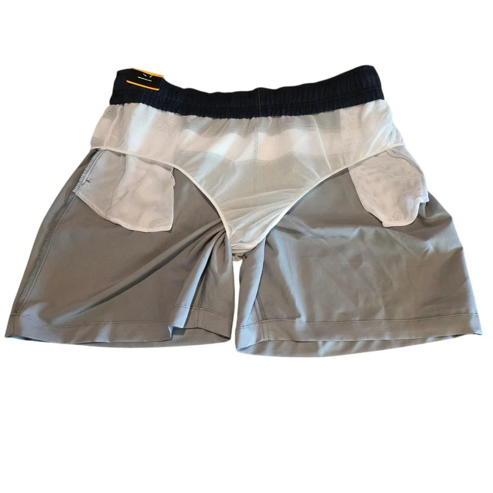 Speedo Mens Swim‎ Trunks XXL Navy White Grey Colorblock UPF 50+ Board Shorts NEW
